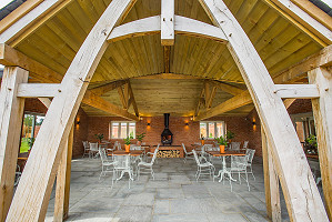 Carriage barn fireplace