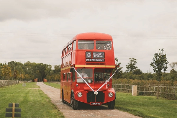 Double-decker wedding bus