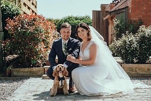 Bride, Groom and Dog