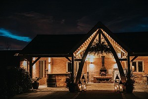 Carriage barn in the evening