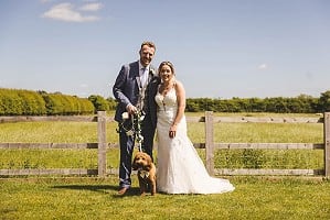 Bride Groom and dog