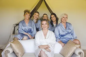 Bridesmaids on the bed